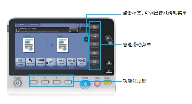 柯尼卡美能達(dá)C226復(fù)印機(jī)操作面板-科頤辦公