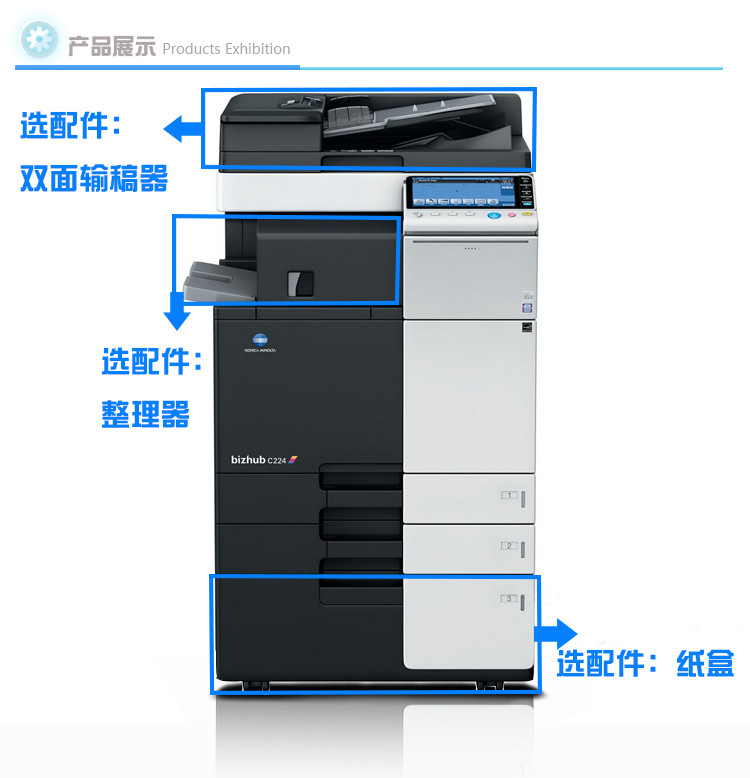 柯尼卡美能達C224e彩色數碼復合機 強勁高效復合機型